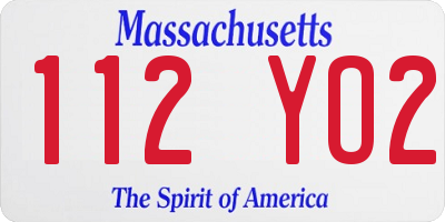 MA license plate 112YO2