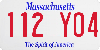 MA license plate 112YO4