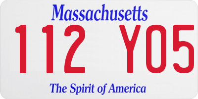MA license plate 112YO5