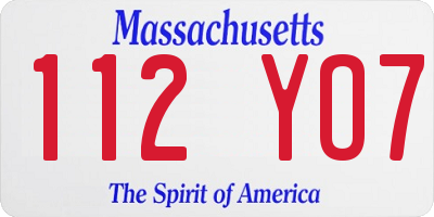 MA license plate 112YO7