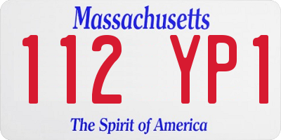 MA license plate 112YP1