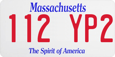 MA license plate 112YP2