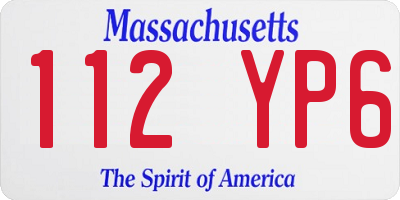 MA license plate 112YP6