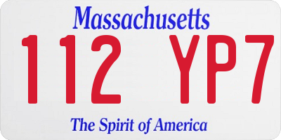 MA license plate 112YP7
