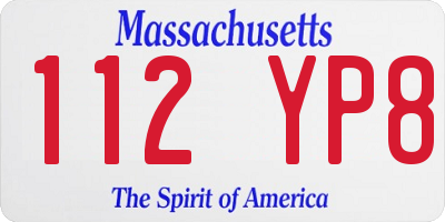MA license plate 112YP8