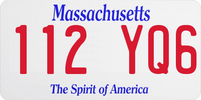 MA license plate 112YQ6