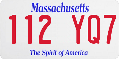 MA license plate 112YQ7