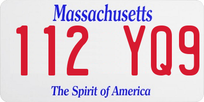 MA license plate 112YQ9