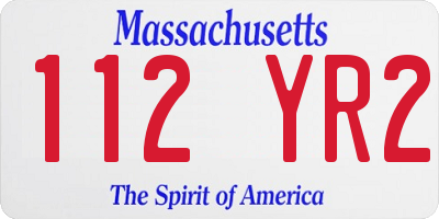 MA license plate 112YR2