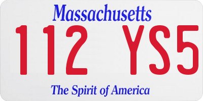 MA license plate 112YS5