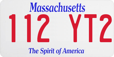 MA license plate 112YT2