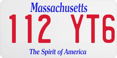 MA license plate 112YT6