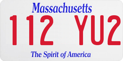 MA license plate 112YU2