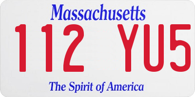 MA license plate 112YU5