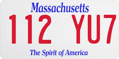 MA license plate 112YU7