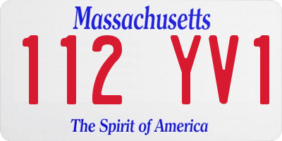 MA license plate 112YV1