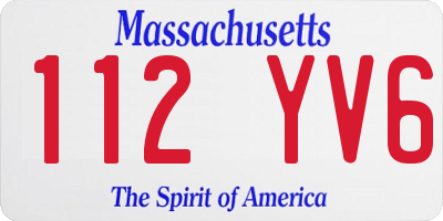 MA license plate 112YV6