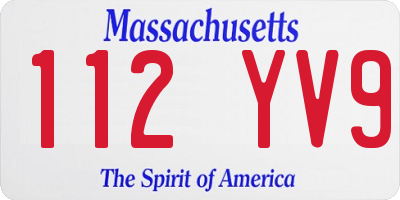 MA license plate 112YV9