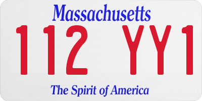 MA license plate 112YY1