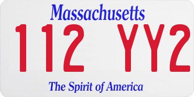 MA license plate 112YY2