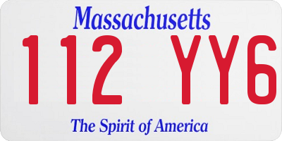 MA license plate 112YY6