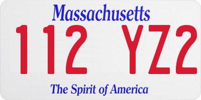 MA license plate 112YZ2