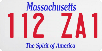 MA license plate 112ZA1
