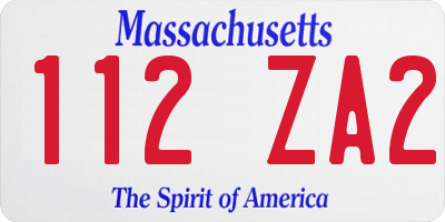 MA license plate 112ZA2