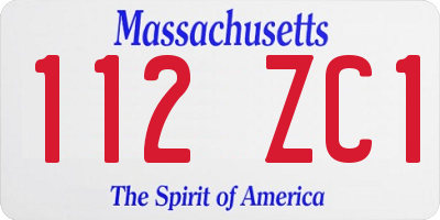MA license plate 112ZC1