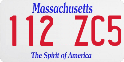 MA license plate 112ZC5