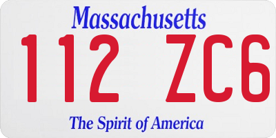 MA license plate 112ZC6