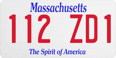 MA license plate 112ZD1