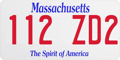 MA license plate 112ZD2