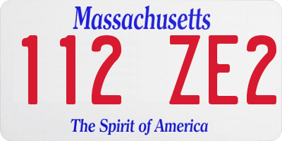 MA license plate 112ZE2