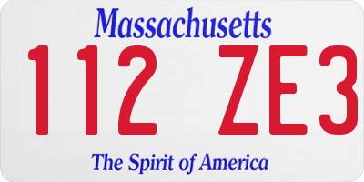 MA license plate 112ZE3