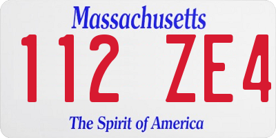 MA license plate 112ZE4