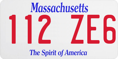 MA license plate 112ZE6