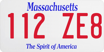 MA license plate 112ZE8