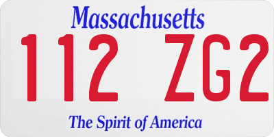 MA license plate 112ZG2