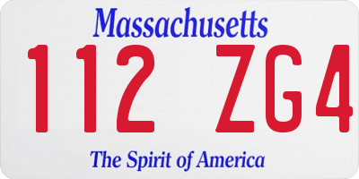 MA license plate 112ZG4