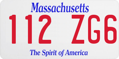 MA license plate 112ZG6