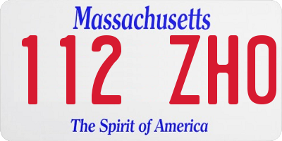 MA license plate 112ZH0