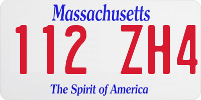 MA license plate 112ZH4