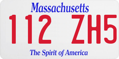 MA license plate 112ZH5