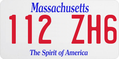 MA license plate 112ZH6