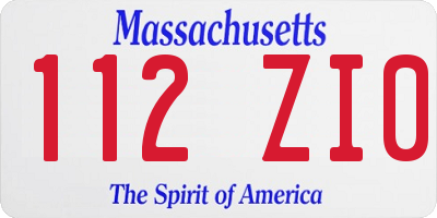 MA license plate 112ZI0