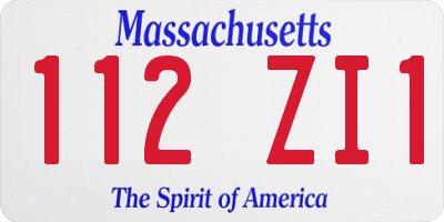 MA license plate 112ZI1