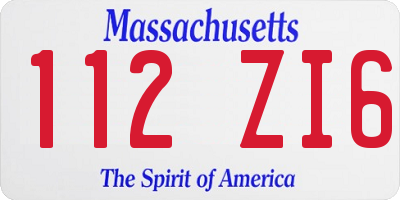 MA license plate 112ZI6