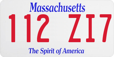MA license plate 112ZI7