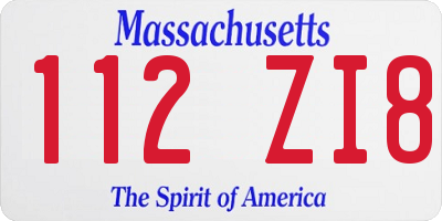 MA license plate 112ZI8